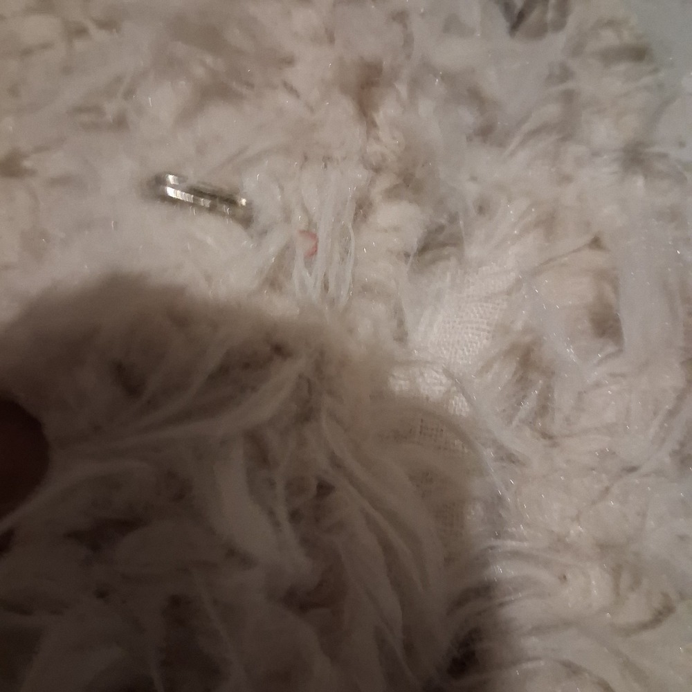Free People Hoodie Jacket Ivory L FPOne Fur Coat White Crop Oversize Boho NWT - Picture 8 of 9